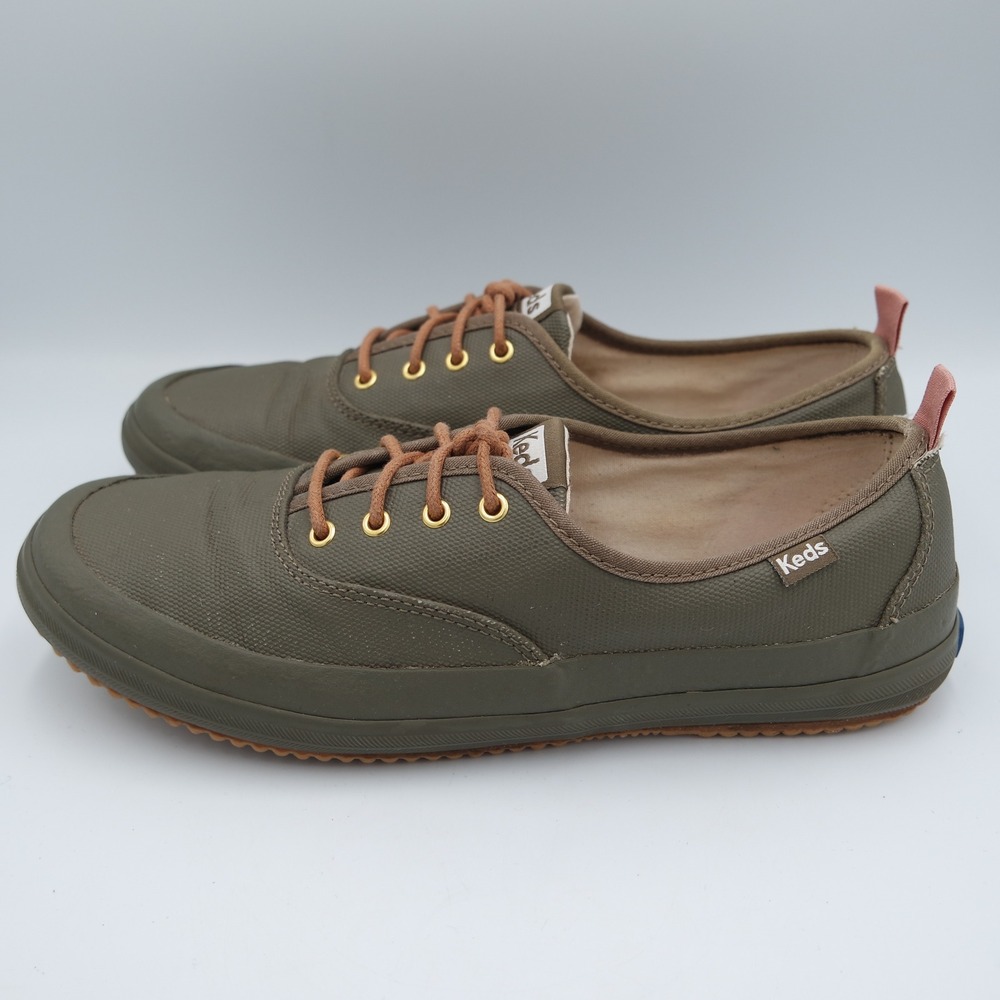 Keds Champion Scout Splash Women Olive Green Water Repellent Canvas Sneakers 9.5